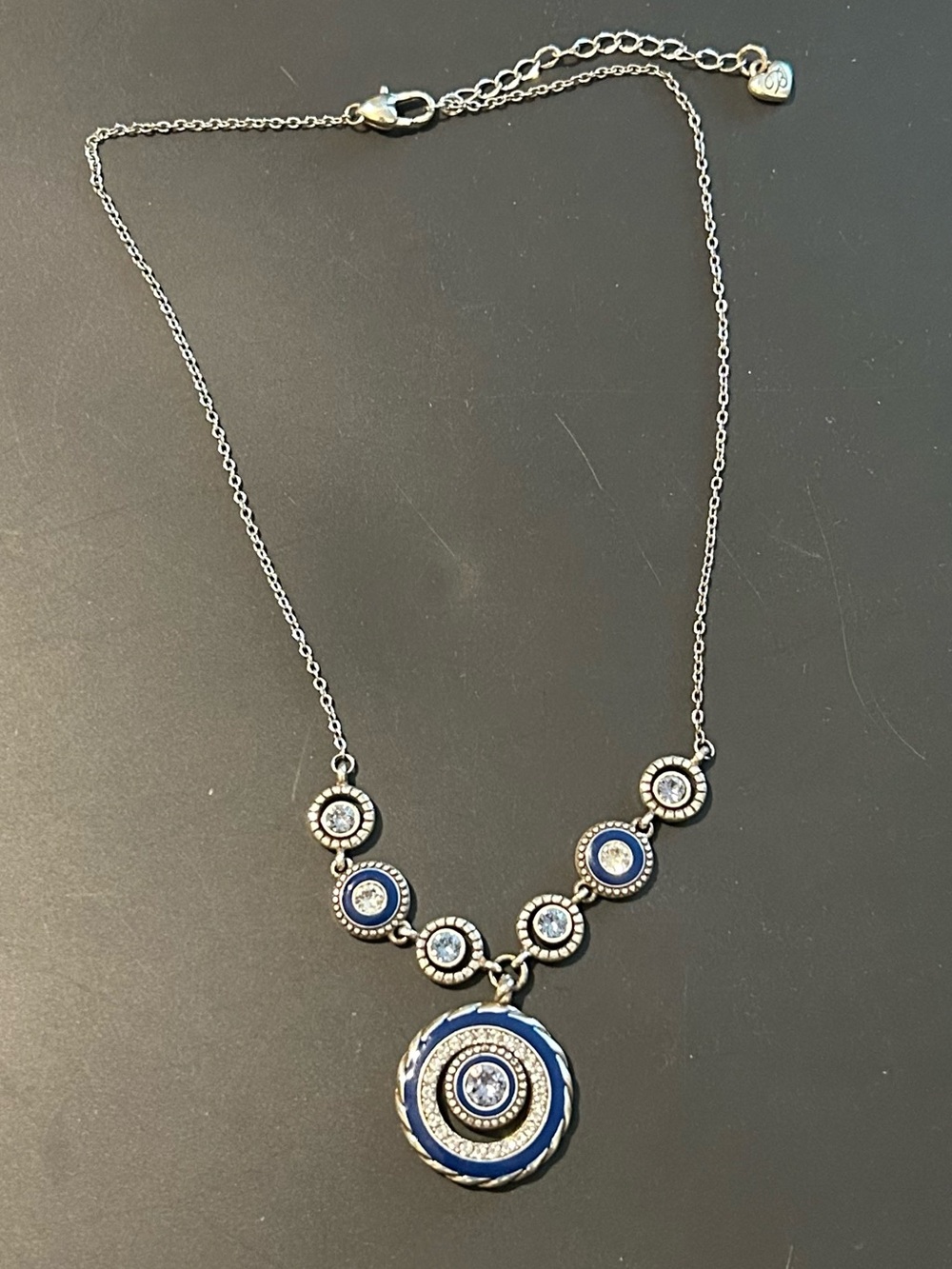 Brighton Halo Eclipse blue Necklace Genuine Svarovski Crystals